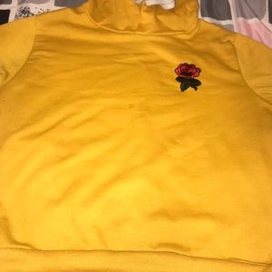 Yellow rose cropped sweater